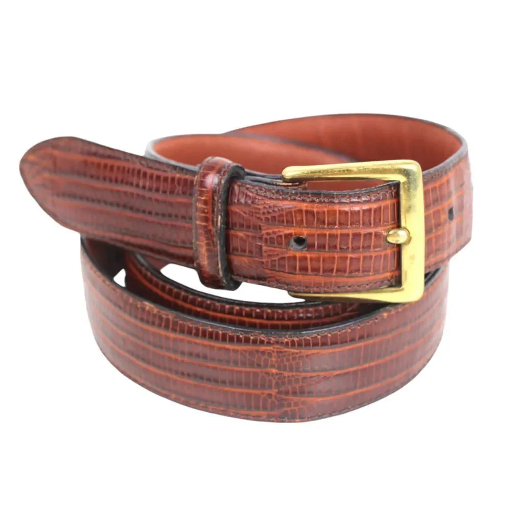 Club Room BROWN GENUINE LEATHER SNAKE 1 1/8